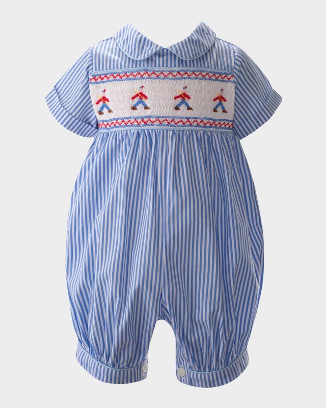 Boy's Nutcracker March Smocked Playsuit, Size 3M-18